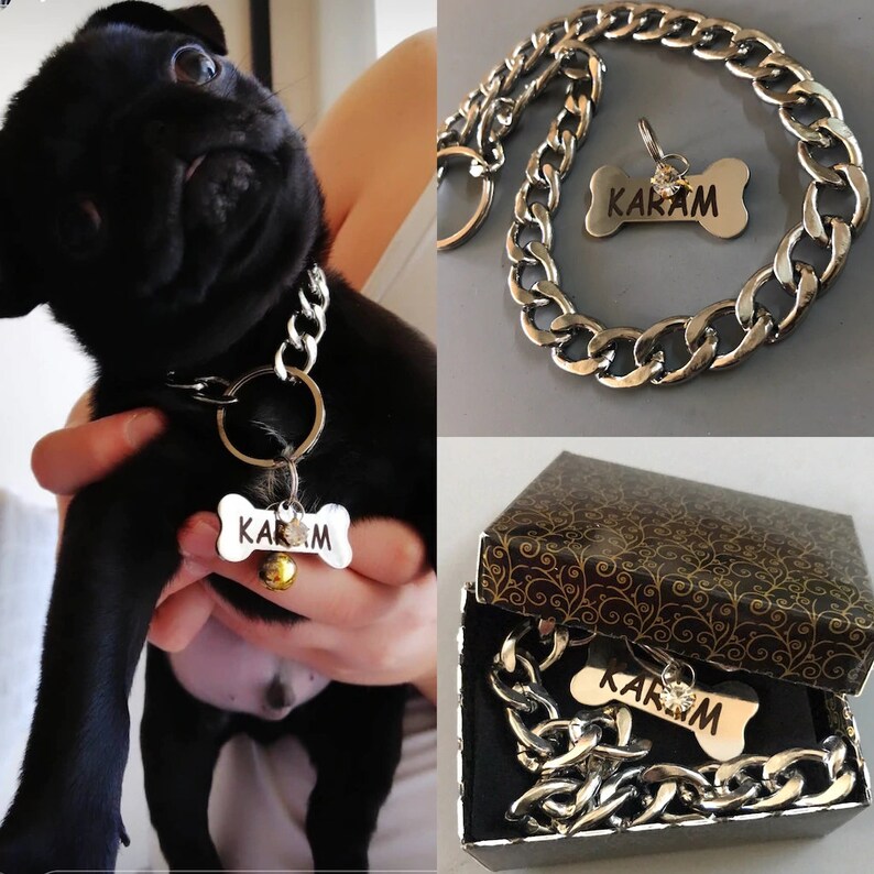 Gold Dog Choke Chain Jewelry for Dogs Chains for Pets Bone Etsy