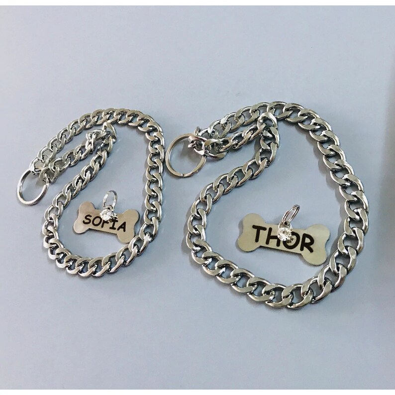 Gold Dog Choke Chain Jewelry for Dogs Chains for Pets Bone Etsy