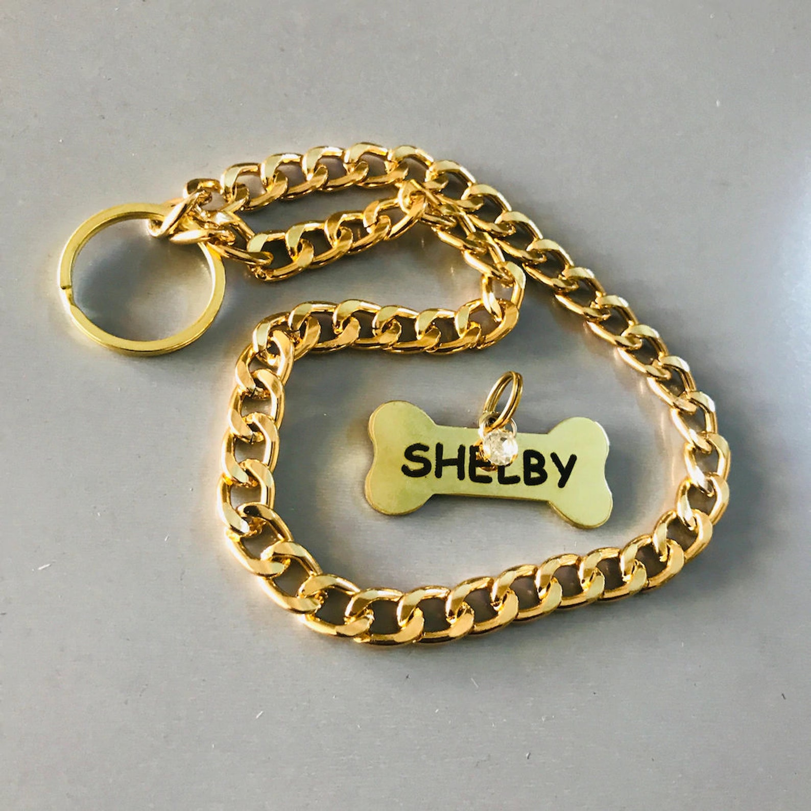 Gold Dog Choke Chain Jewelry for Dogs Chains for Pets Bone Etsy