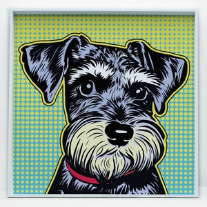 Miniature Schnauzer pop art print, Pet Dog Wall Art, Downloadable Prints, Pop Art Prints, Printable Wall Art, Digital Download Art
