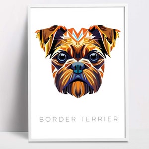 Border Terrier geometric pop art print, Pet Dog Wall Art, Downloadable Prints, Printable Wall Art, Dog Poster Print, Digital Download Art