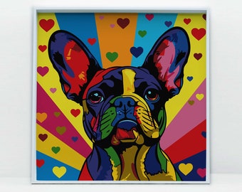 French Bulldog Pop Art Print: Colorful Pet Dog Wall Art (Digital Download)