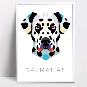 Dalmatian geometric pop art print, Pet Dog Wall Art, Downloadable Prints, Printable Wall Art, Dog Poster Print, Digital Download Art