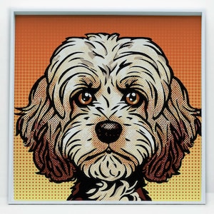Cavapoo pop art print, Pet Dog Wall Art, Downloadable Prints, Pop Art Prints, Printable Wall Art, Digital Download Art
