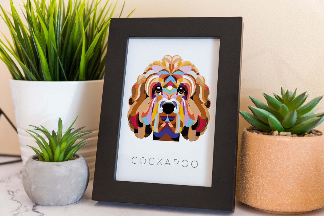 Cockapoo Geometric Pop Art Print, Dog Wall Art (digital Download) - Etsy
