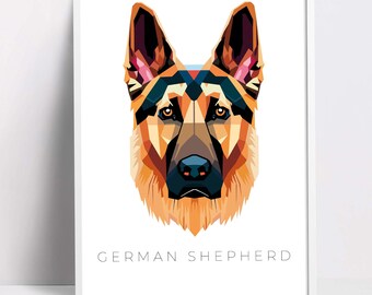 Schäferhund Pop Art Druck (Digital Download)