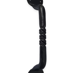 Door Pull Handle long 250mm 10&quot; Heavy Duty Cast Iron  Handforged  Black Entrance Exit