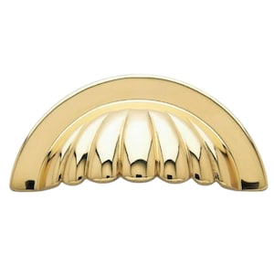 Polished Brass Cup Handle Cabinet Drawer Pull Handle Wardrobe