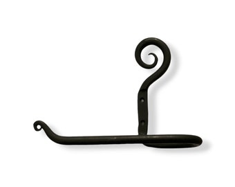 Cast Iron Wrought Handforged Toilet Paper Holder Mstt Black Swirl Bathroom Loo Heavy Duty
