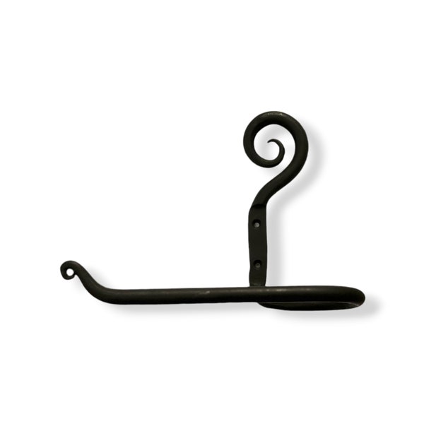 Cast Iron Wrought Handforged Toilet Paper Holder Mstt Black Swirl Bathroom Loo Heavy Duty