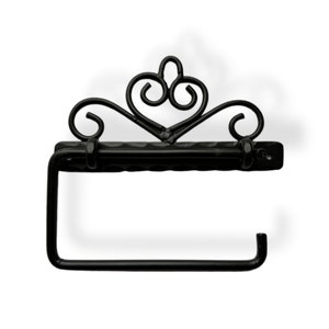 Cast Iron Wrought Handforged Toilet Paper Holder Mstt Black Swirl Bathroom Loo Heavy Duty
