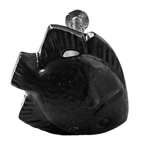 May include: Black cast iron fish shaped cabinet knob with a screw.