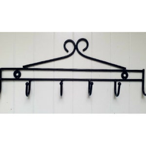 Designed 6 Rail Hook Suitable for Wall or Door Mount to hang Clothes Bags Black