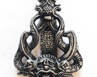 Art Deco Shaped Door Knocker Pewter Finish Front Door