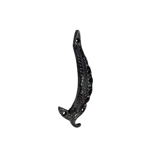 Door Pull Handle Leaf Design Heavy Duty Cast Iron Black Entrance Exit