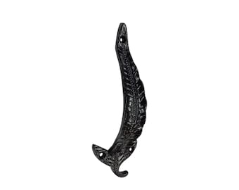 Door Pull Handle Leaf Design Heavy Duty Cast Iron Black Entrance Exit