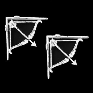 White Antique Wall Shelf Bracket Hook 6 x 6 &quot; Industrial Black and White Arrow Pair