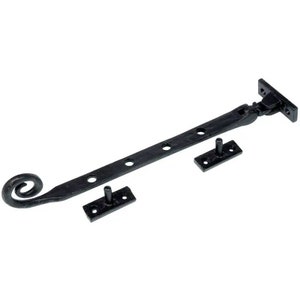 Hand-Forged Monkey Tail Window Stay - Classic Black Casement Stay 250mm