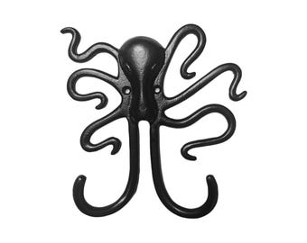 Kledinghaken Hangers Zwarte dubbele ijzeren zwarte Octopus design muurdeur
