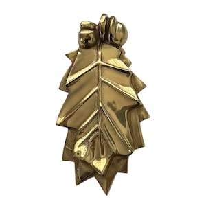 Polished Brass Leaf Door Knocker Solid Brass Novelty Decorative