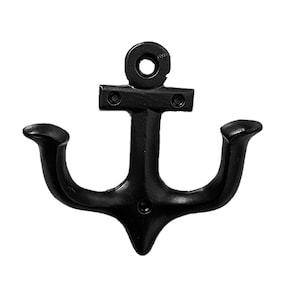 Peut inclure: Double crochet en métal noir en forme d'ancre. Le crochet est conçu pour accrocher des objets au mur.