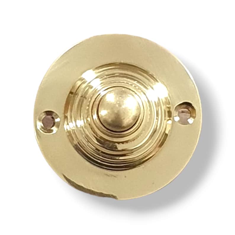Button Ridges Polished Brass Reeded Push Button Front Door Bell Round - Etsy