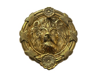 Melody Jane Puppenhaus Zubehör - Polierter Goldener Löwenkopf-Klopfer, Miniatur-Türbeschlag Im Maßstab 1:12, Für Puppenhäuser & Dioramen
