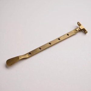 Polished Brass Window Stay: 250mm Traditional Casement Fastener
