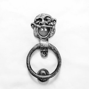 Teeth Shaped Door Knocker Antique Silver Pewter Front Door