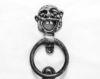 Teeth Shaped Door Knocker Antique Silver Pewter Front Door