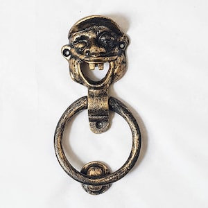 Teeth Shaped Door Knocker Antique Brass Front Door