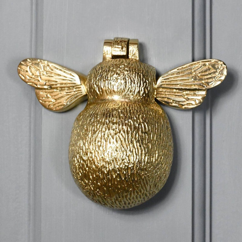 Solid Brass Bumble Bee Door Knocker - Antique Vintage Country