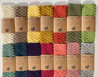 Paño de cocina/toalla de algodón tejido a mano, paño de limpieza reutilizable y ecológico, elige color.