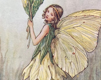 The Primrose Fairy, Original 1930s Flower Fairies Print, Children's Book Illustration, Nursery Art