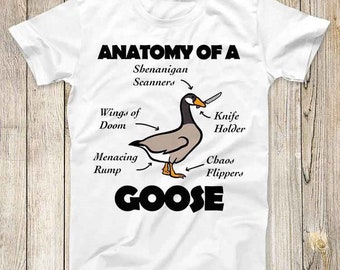 Anatomy of A Goose Funny Duck Online Gaming Top Tee Best Cute Gift Men Women Unisex Retro Style T Shirt 3137