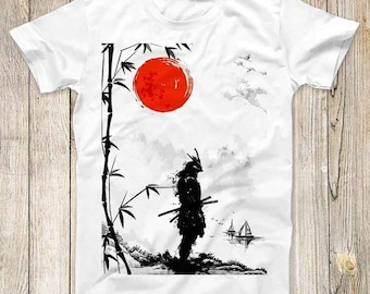 Samurai Japan Krieger Superheld Japanerin Top T-Shirt Bestes süßes Geschenk Männer Frauen Unisex Retro Style T Shirt 3126