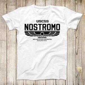 Nostromo 180286 Tee Mens Design Top Super Cool Alien Movie Gift USCSS Weyland-Yutani Sci-fi T Shirt 2688
