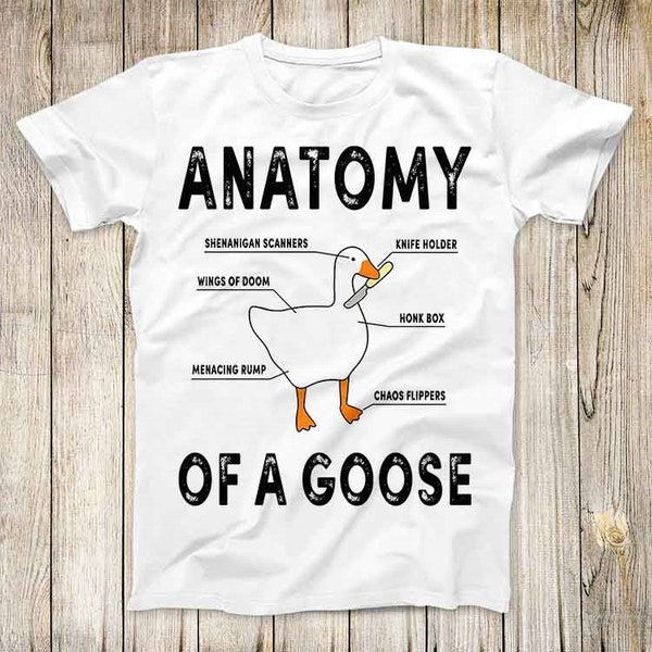 Anatomy of A Goose Funny Duck Graphic Gaming Top Tee Best Cute Gift Men Women Unisex Retro Style T Shirt 3136