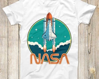 Super Cool Nasa Tee Power Rocket Logo Design Art Drawing Melhor Presente da Moda Homens Mulheres Camiseta Top 2873
