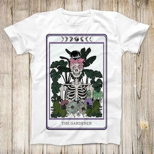 Camiseta unisex para hombre y mujer, con cartas del tarot, amante de la jardinería, plantación, dama de las plantas, fase lunar, el mejor regalo, 3115