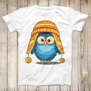 Cute Owl Tee Drawing Art Funny Super Cool Cartoon Fashion Design Unisex Top Birthday Gift Men Women T Shirt 2823
