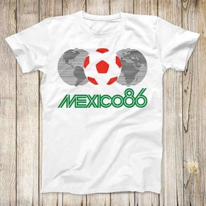 Mexico 86 World Cup Soccer Tee 80s 90s Vintage Football Top Argentina Maradona Cool Gift Unisex T Shirt 2732