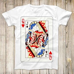 Camiseta unisex con diseño de naipes de la reina tramposa y el rey con fichas de póquer de la suerte, el mejor regalo, 2817