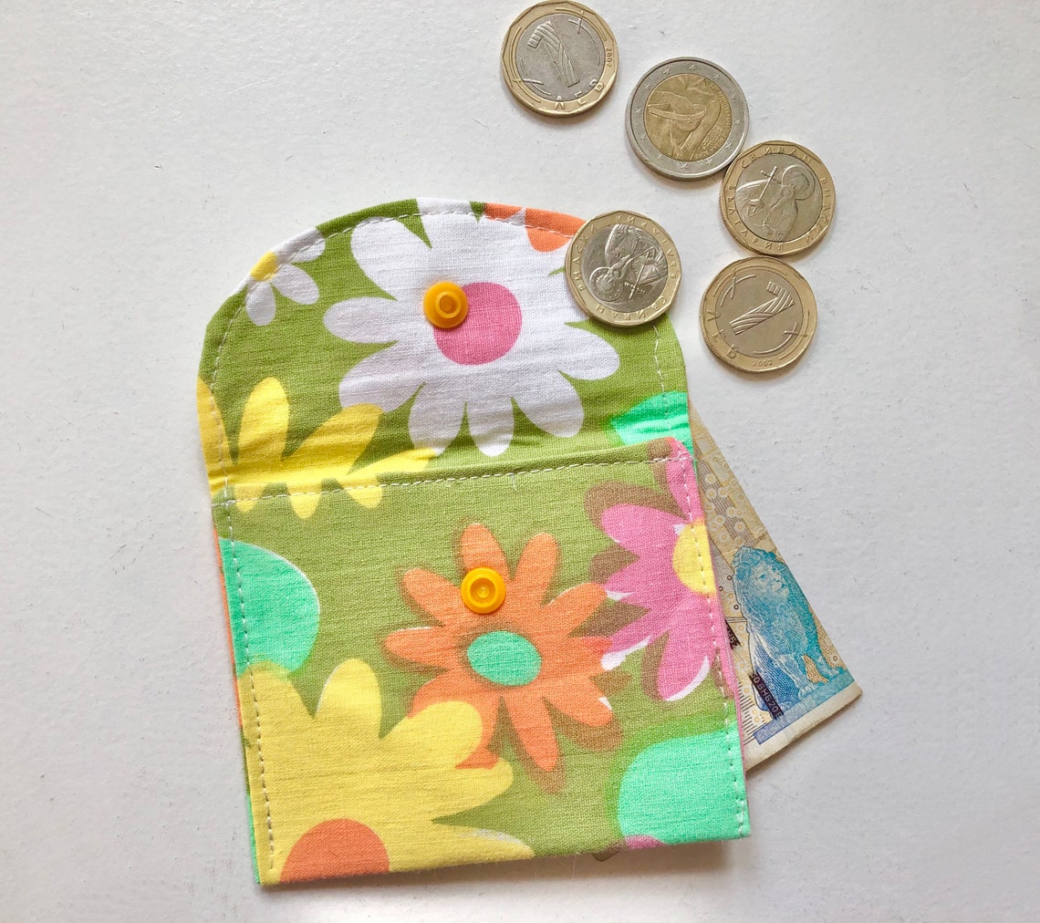 Vintage fabric coin purse / coin pouch / wallet / card wallet Etsy