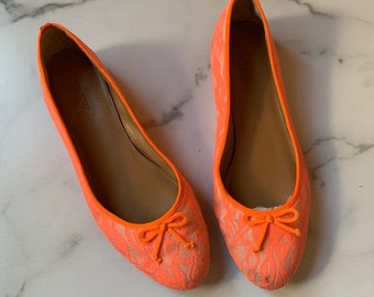 orange ballet flats