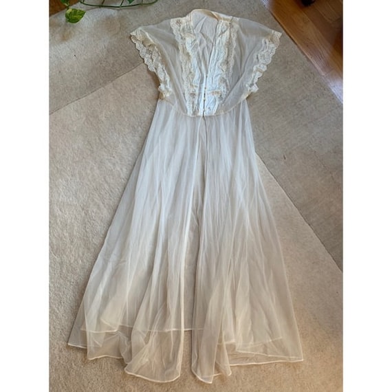 Vintage Lace Button Bridal Sheer Embroidered Chemi
