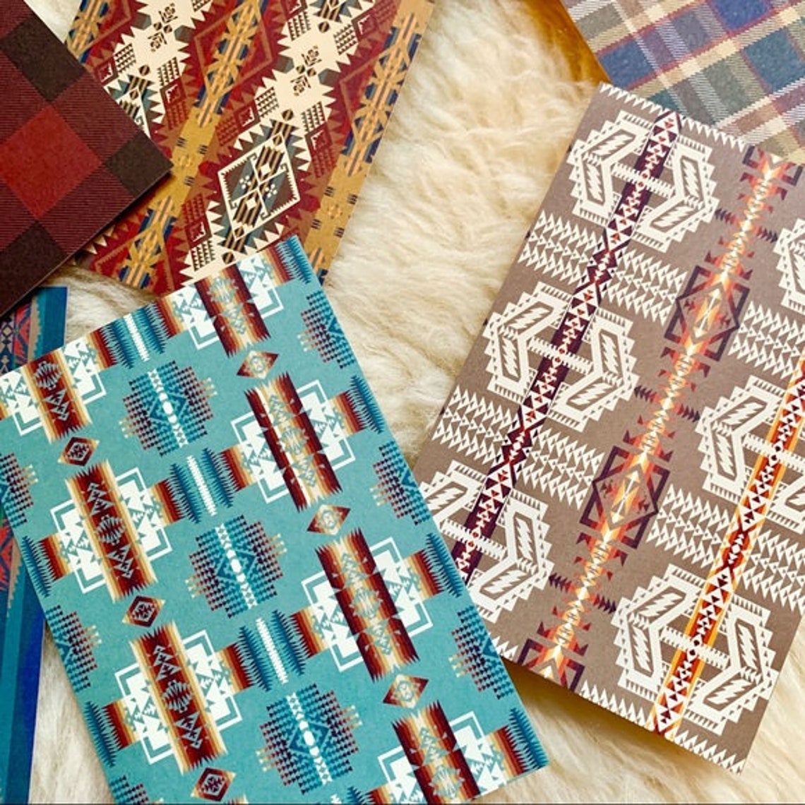 New Pendleton Wool Traditional Patterns Postcards Stationary Etsy