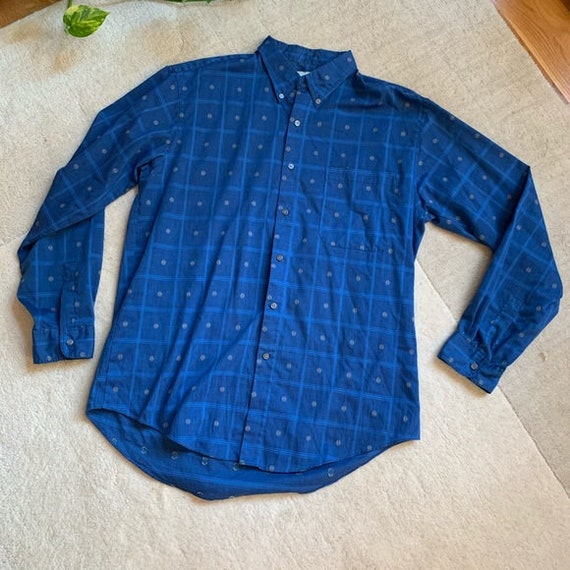 VINTAGE Levi’s Button Down Blue Plaid Casual Shirt