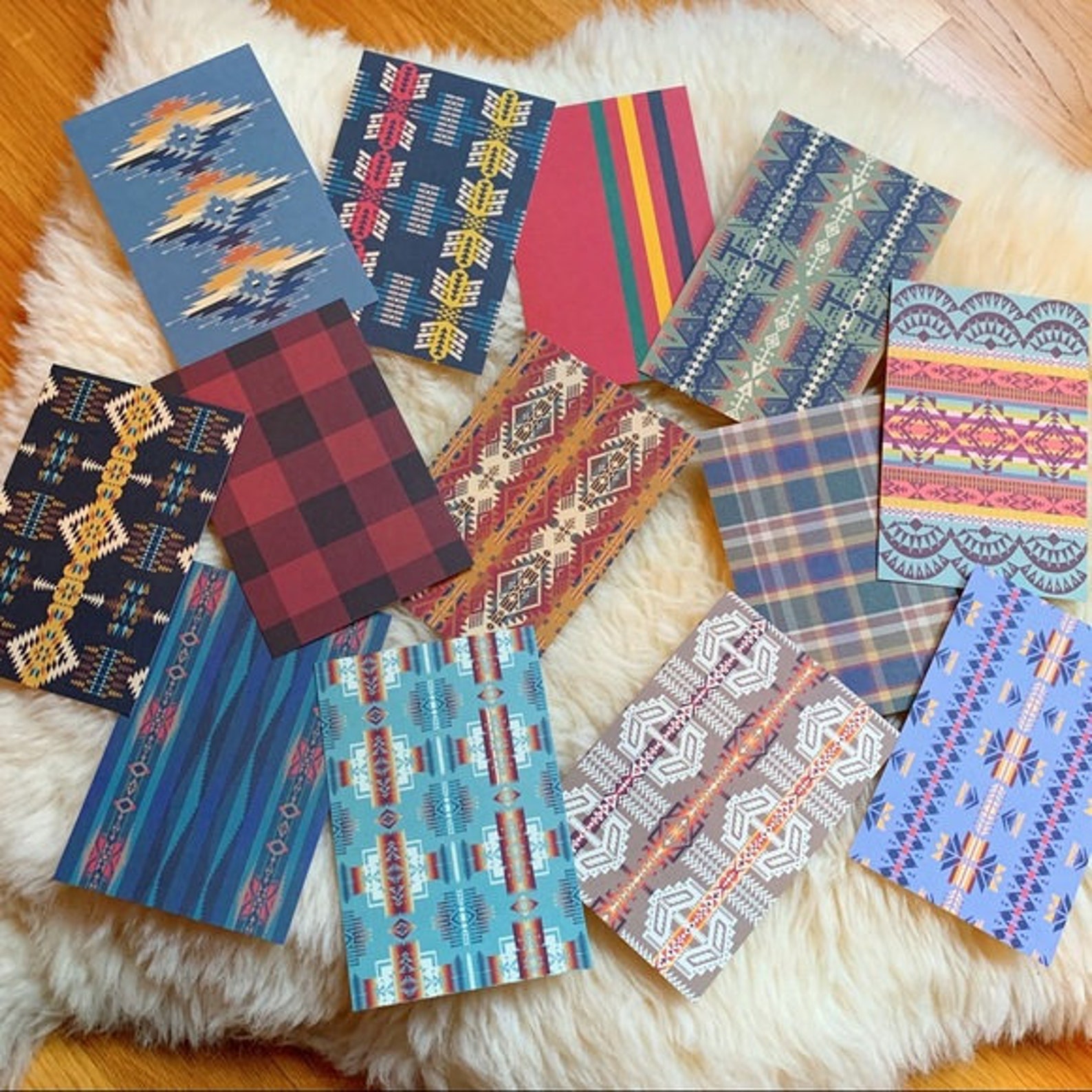 New Pendleton Wool Traditional Patterns Postcards Stationary Etsy