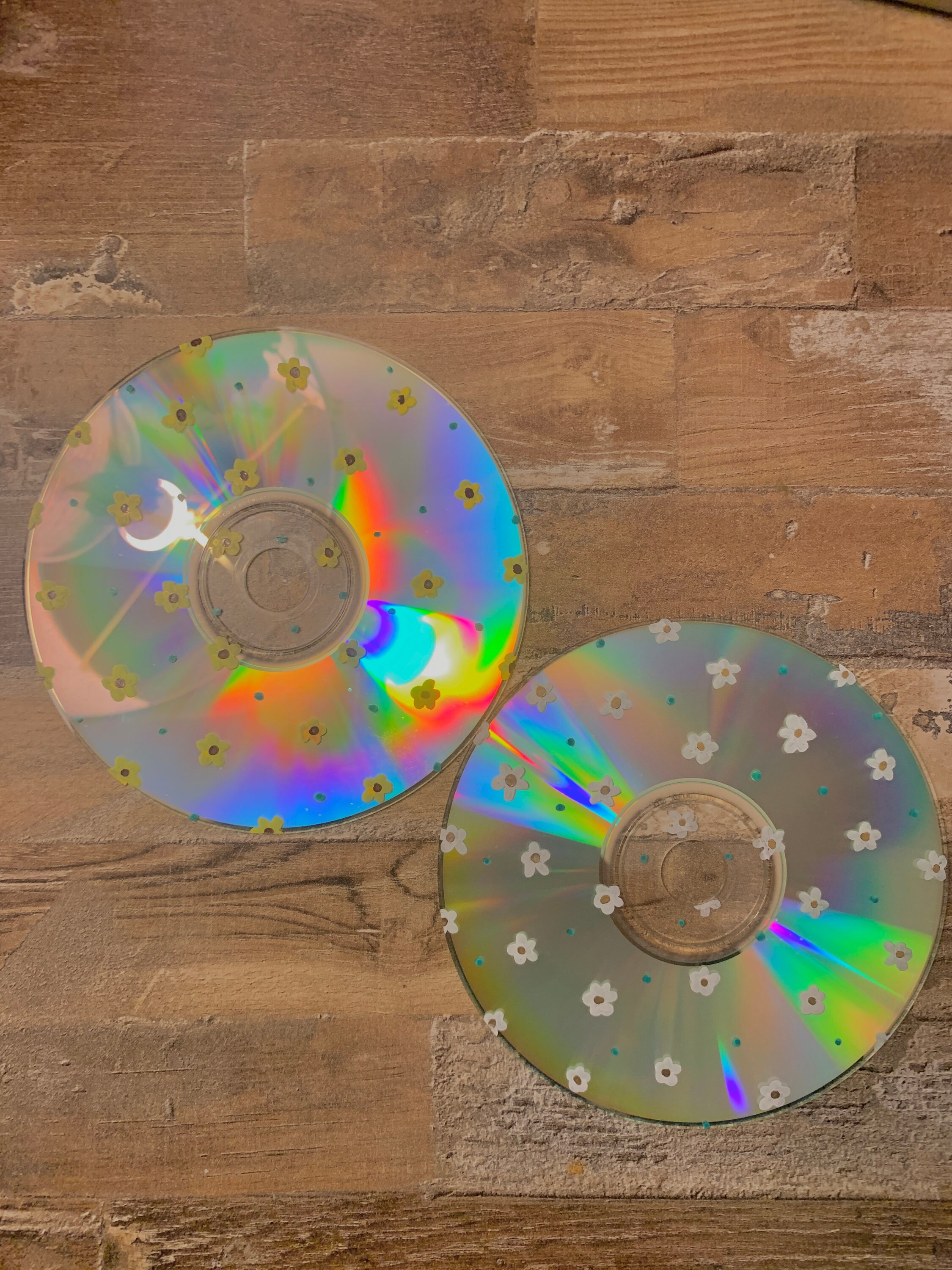 Painted Cd Petite Flowers Daisy Sunflower Etsy Painted Cd Petite Flowers Daisy Sunflower Etsy